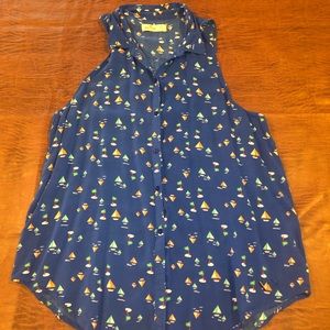 Hollister Flowy Collard tank top